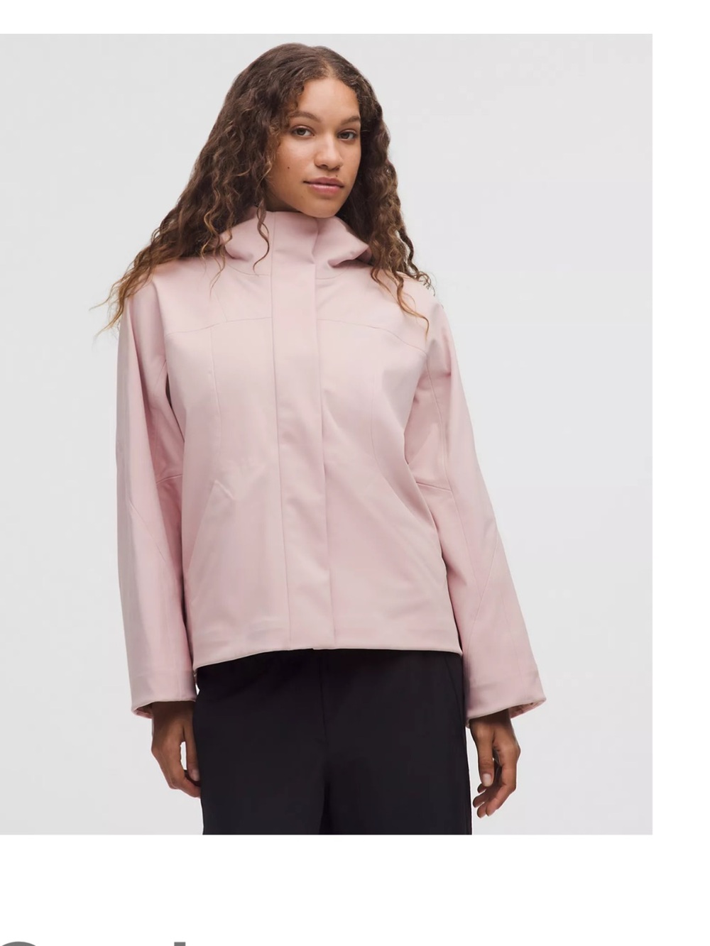 Lululemon Mink repel shell cinch-back rain Hooded Jacket